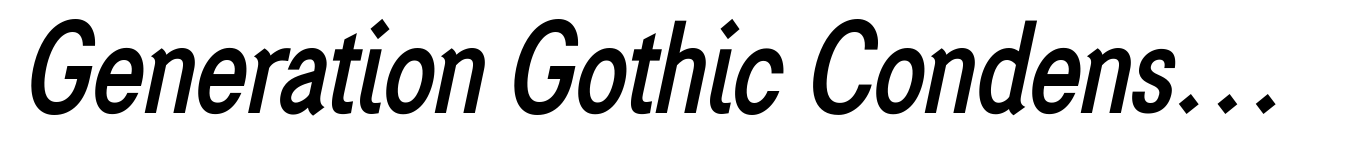 Generation Gothic Condensed Medium Italic